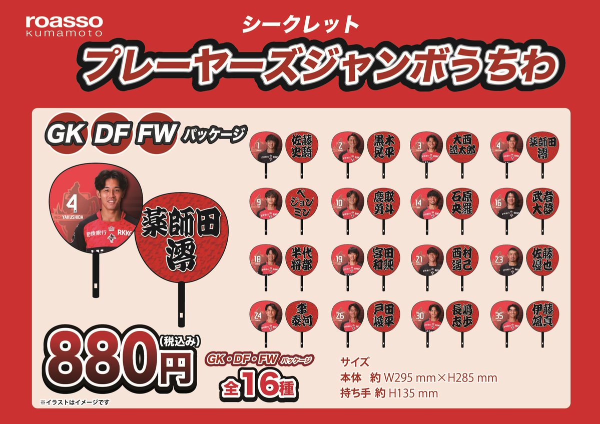 roassoofficial's tweet photo. 9/2（水）ルヴァンカップ・大分トリニータ戦
＼＼　グッズ情報📢　／／

🆕新グッズ
✅ジャンボうちわ（シークレット）
・MFパッケージ
・GK/DF/FWパッケージ

前回に引き続き、1会計につき2000円以上のお買い上げの方にポスターをプレゼント🎁
※なくなり次第、終了となります。

グッズ情報は👉https://t.co/z1AVGWHA0C

※お支払いは完全キャッシュレスとなっております。
詳しくは👇
https://t.co/WJGVC2cV0D