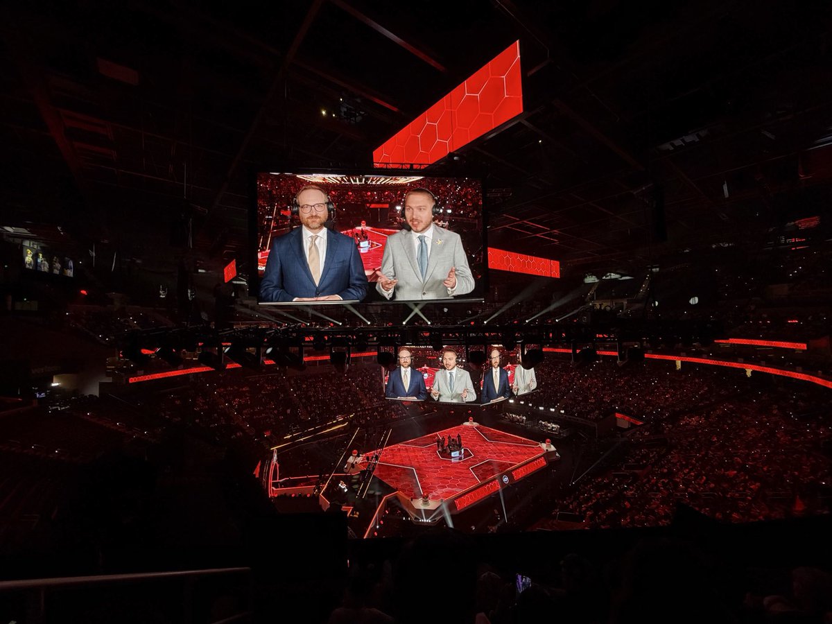 rushanshekar's tweet photo. In 2012 we organized tournaments where people propped phones up to stream their DS screens to Ustream while I sat in a mumble call with these two to restream to Twitch asking them to F5 because we were unsynced. Sunday, we broadcast from the Chase Center closed out by Ed Sheeran. https://t.co/VpoN7XxUxu