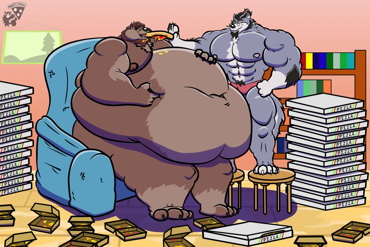 TheNaughtySimon's tweet photo. Over 20 pizzas for only one single wolf... not sure if that's enough for him
Comm for a friend mine
#male #fat #obese #overweight #belly #gut #muscles #bara #pecs #feeding #feederism #stuffing #pizza #food #gay #weight_gain #junk_food #hyper_belly #hyper_fat #wolf https://t.co/hKC27QYvaV