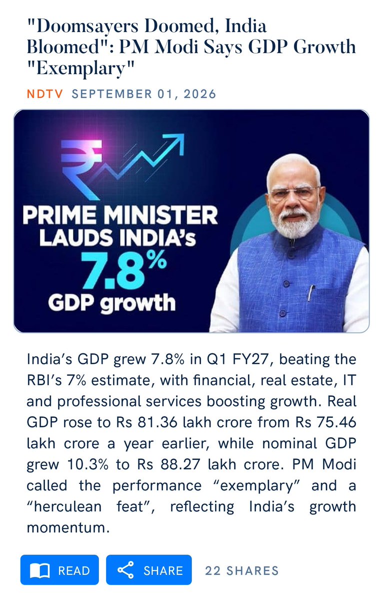 manojsirsa1's tweet photo. "Doomsayers Doomed, India Bloomed": PM Modi Says GDP Growth "Exemplary"
https://t.co/m8KO3naL3U

via NaMo App @manojsirsa https://t.co/tKJEENy7CJ
