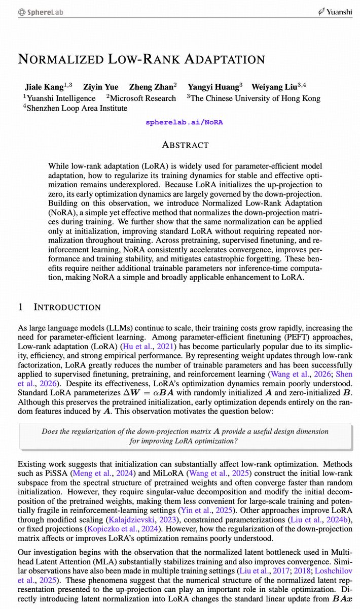 MikaStars39's tweet photo. The best peft paper I've ever read this year.
https://t.co/nSmbrrwjUg