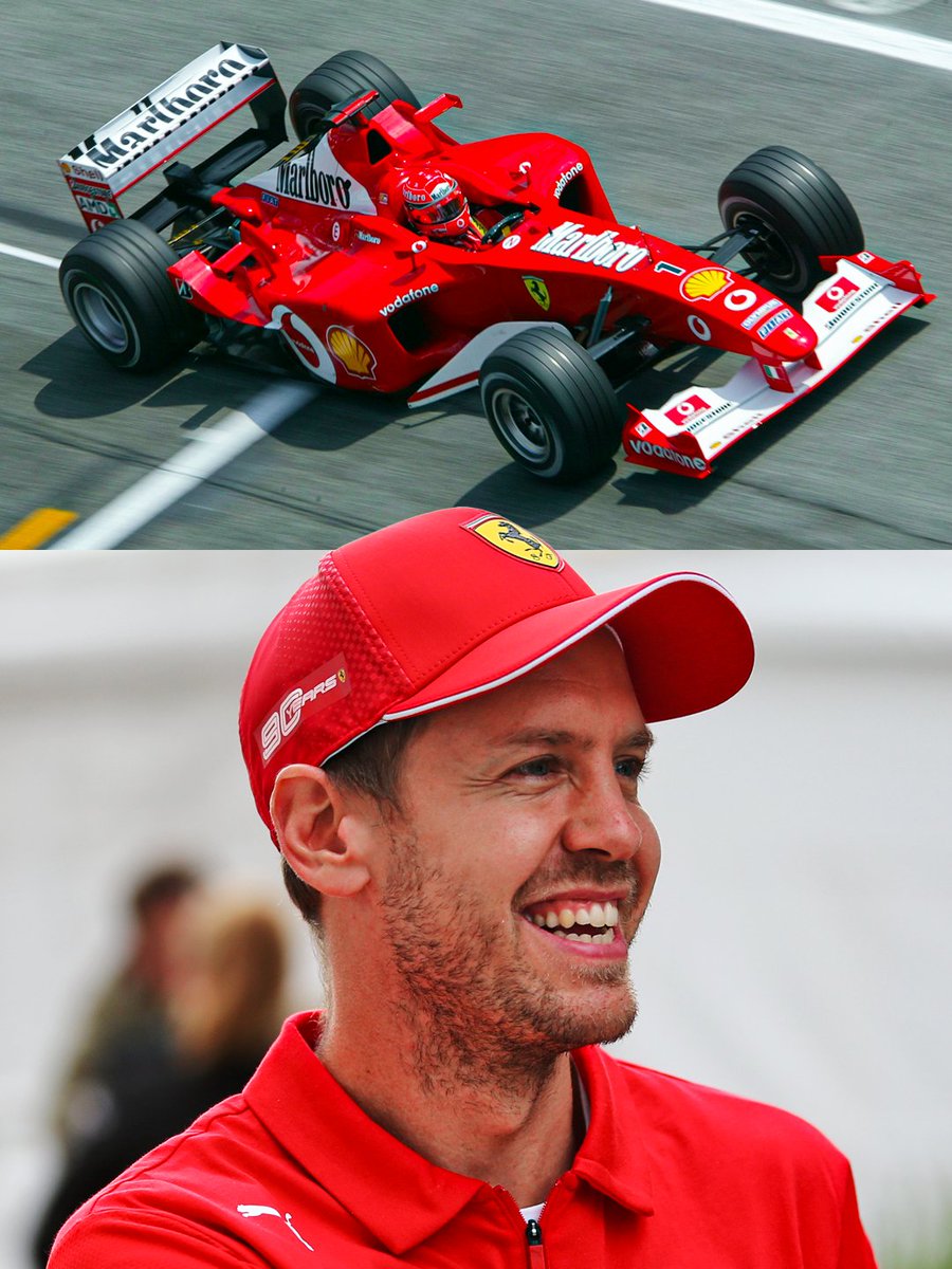 wearetherace's tweet photo. Before the start of Sunday’s Italian GP, Sebastian Vettel will take the wheel of the F2002 at Monza for a celebratory lap honouring Schumacher’s legacy 🤝 https://t.co/B2rPytq9Na