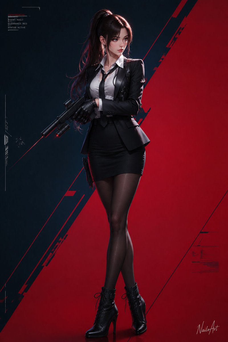 RedWing_90's tweet photo. Target acquired. No witnesses. 🎯🖤
When precision meets elegance.
#TacticalAnime #AgentGirl #LaserSight #DarkAesthetic #AnimeIllustration #NailoArt #AIArtCommunity #WallpaperArt #GunArt #Hitwoman https://t.co/3LQ4hp8dVT