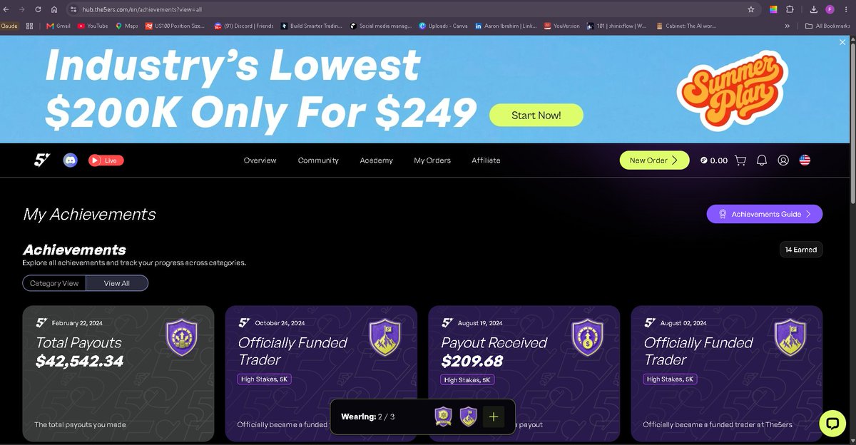 aaron_builds1's tweet photo. I haven't gotten a payout from a prop firm for the past 2 years.
the last time i got paid was from 5ers and it was 200$ from a 5k(4%)
Then i got ban from purchasing challenges, which was my fault, Since then i tried other firms and have just been loosing funded after funded https://t.co/elWyjKFtol