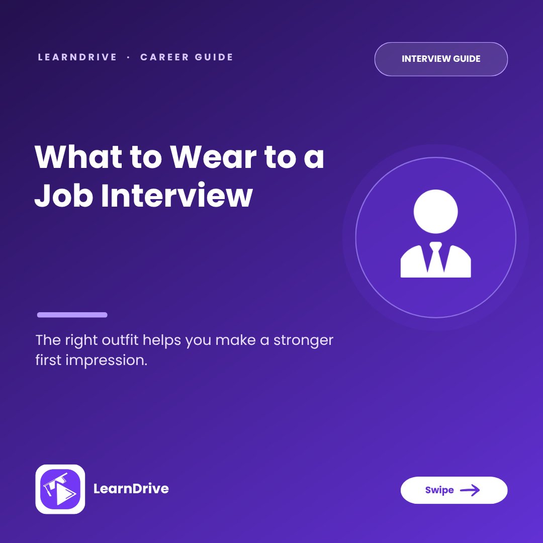 Learndrive_org's tweet photo. Your interview starts before you answer the first question.
Your outfit is one of the first things employers notice.
But dressing well doesn't mean wearing the most expensive clothes.
📖 Read the complete guide:
https://t.co/dZZX3Y2FL2
#JobInterview #CareerAdvice #JobSearch https://t.co/sdV87nd41e