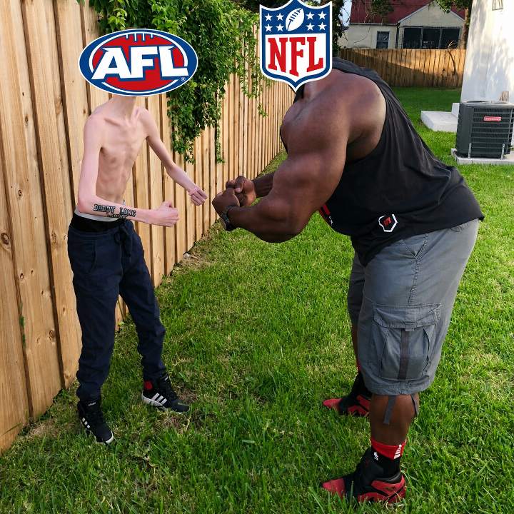 MemesAFL's tweet photo. The AFL trying to tell the NFL when it’s allowed to use the MCG https://t.co/LZFQRmDKsj