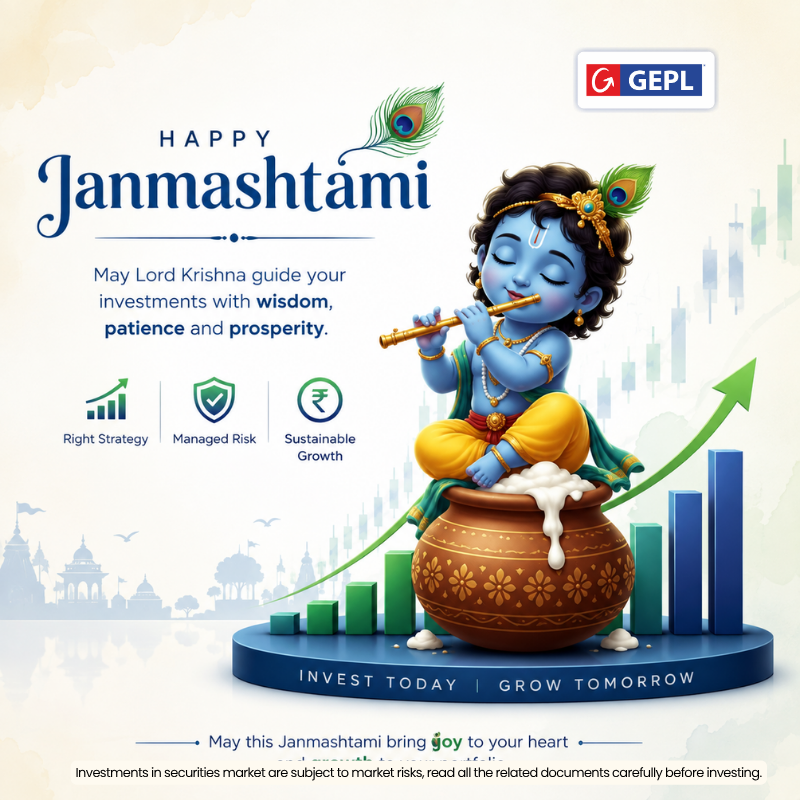 gepl_capital's tweet photo. May Lord Krishna inspire wisdom in every decision, patience in every journey and prosperity for the future. 🪈📈

Happy Janmashtami! 🦚

#HappyJanmashtami #Janmashtami2026 #FinancialWisdom #InvestorAwareness #SmartInvesting #GEPLCapital https://t.co/rHb0df4ZLk