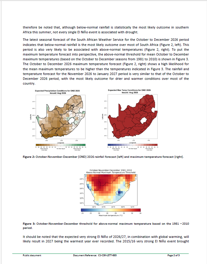 SAWeatherServic's tweet photo. Media Release: South African Weather Service statement on the 2026/27 El Niño https://t.co/7uRCtJrl53