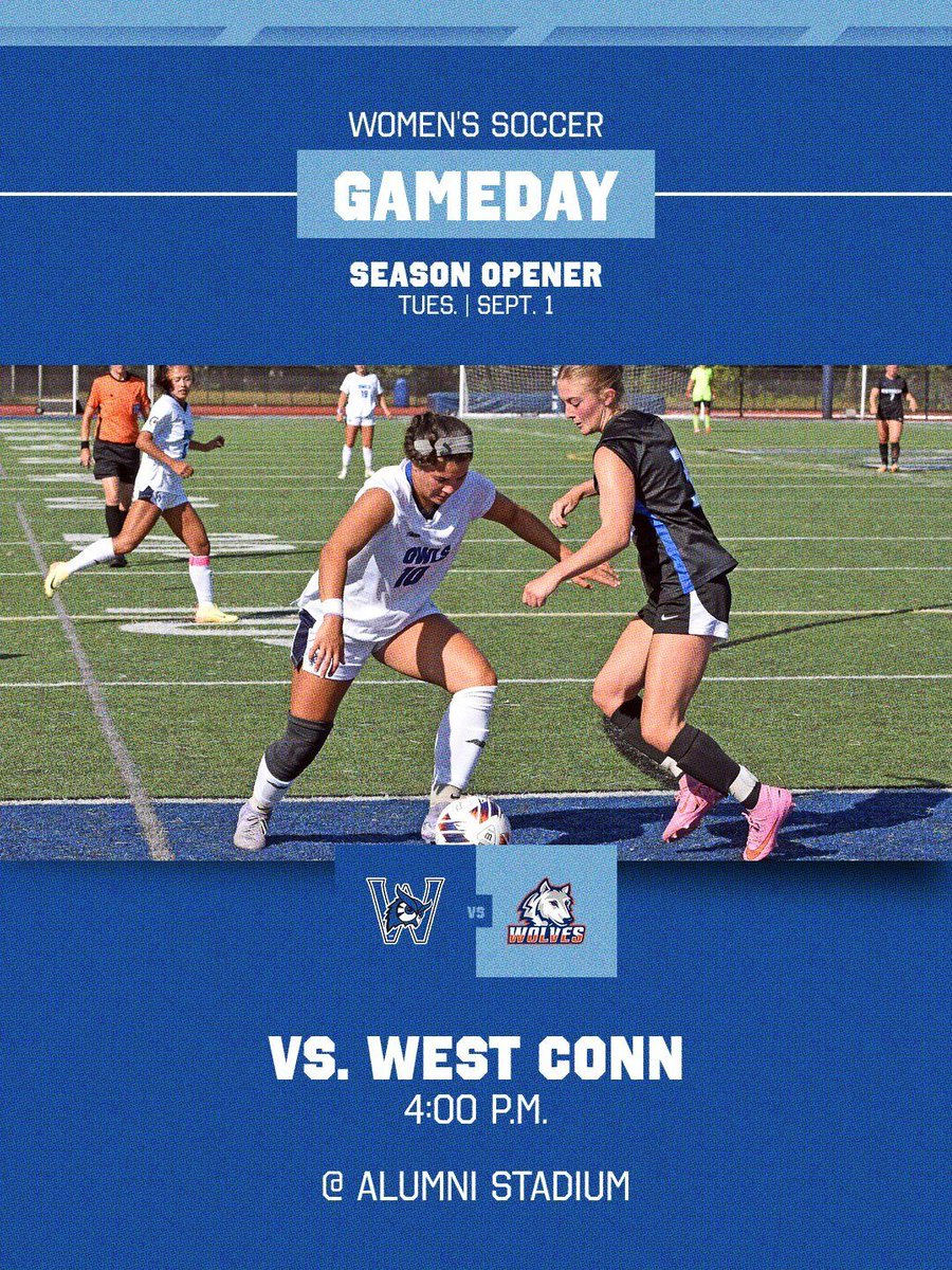 WestfieldOwls's tweet photo. HOME OPENER ALERT! Women's soccer host 2026 homer opener for Westfield State Athletics as the Owls take on the Wolves from WestConn on Alumni Field. Kickoff is set for 4:00 P.M.! Come support or visit https://t.co/Qt7Va7nRpi for video and live stats. #LetsGoOwls https://t.co/ryejtXq2r1