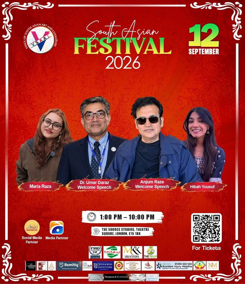 SaifullahSaifyS's tweet photo. South Asian Festival 2026 - London. Remembering Faiz Ahmed Faiz #SouthAsianFestival2026 #London #VSAAL #FaizAhmedFaiz #SouthAsianArt #Culture #Literature #Music #BookNow #Tickets #BazmeNaz https://t.co/rmhFTUsUZT