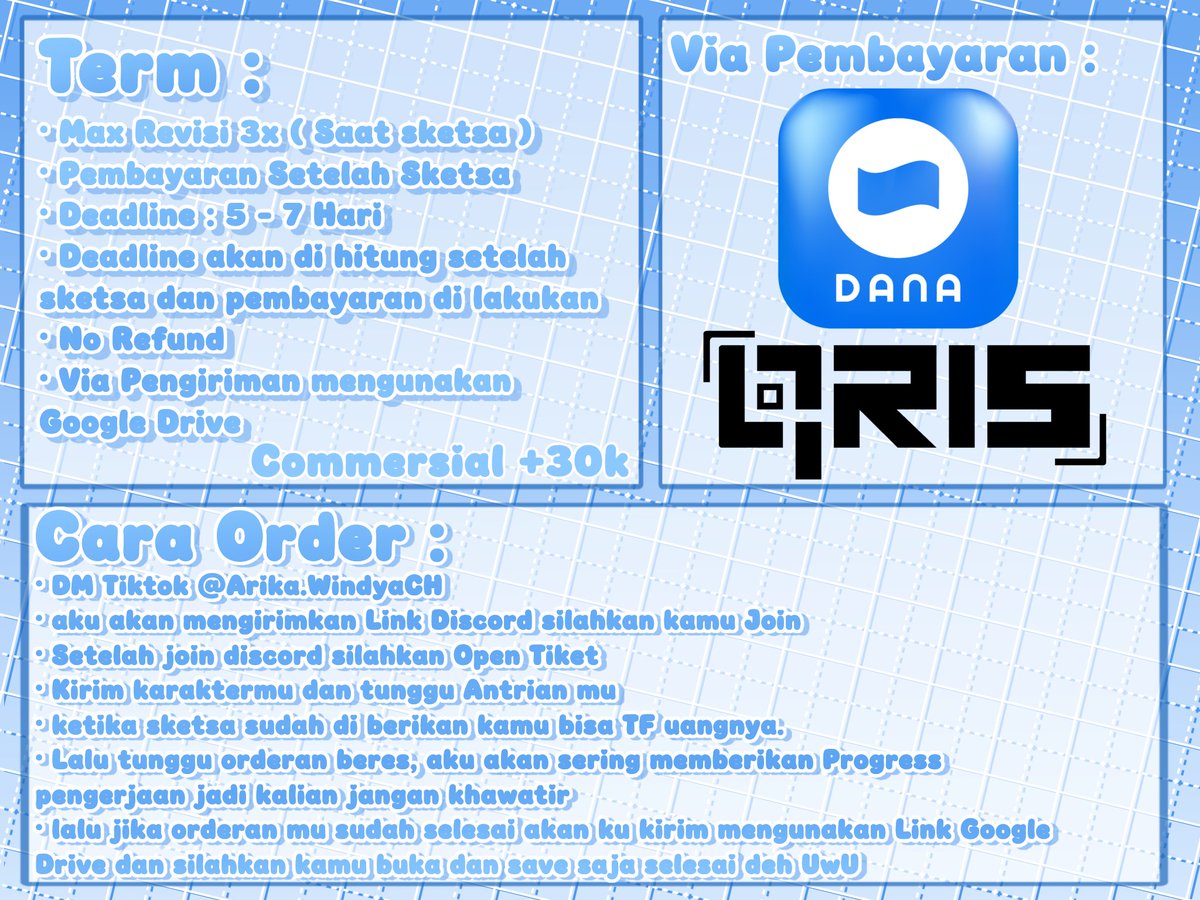 ArikaWindyach's tweet photo. Hallo semua, aku lagi open Comis buat nih. Ada 2 type yaitu Fugi PNG dan GIF Fugi. Jika kalian ingin order silahkan DM aja ya 🩵

Slot : 3 
Mohon bantu share nya gaes 🙏 https://t.co/z4x5WBNCQ2