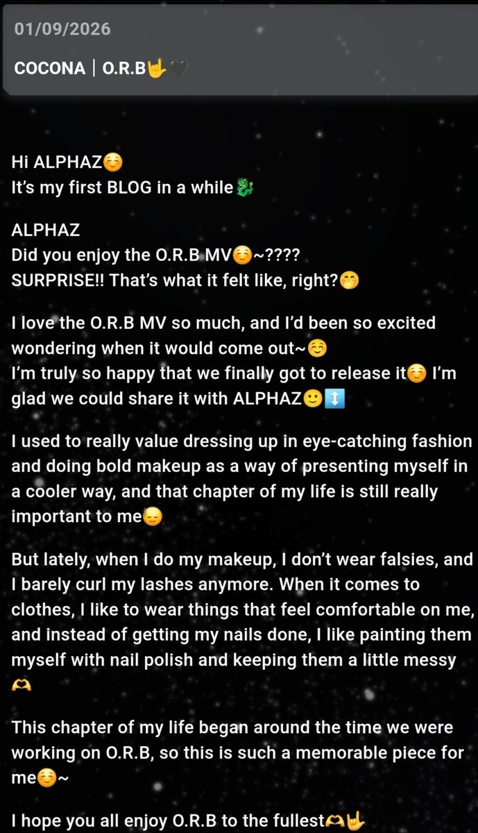 Auralizzie's tweet photo. Cocona today:

"But lately, when I do my makeup, I don’t wear falsies, and I barely curl my lashes anymore. When it comes to clothes, I like to wear things that feel comfortable on me, and instead of getting my nails done, I like painting them myself." https://t.co/gRDw2M0V7l