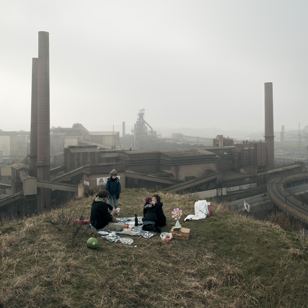eyeonaxis's tweet photo. Having a family picnic by the factories. Charleroi, Belgium, 2011, by Wouter Schuddebeurs https://t.co/3Xy5RSrMWi