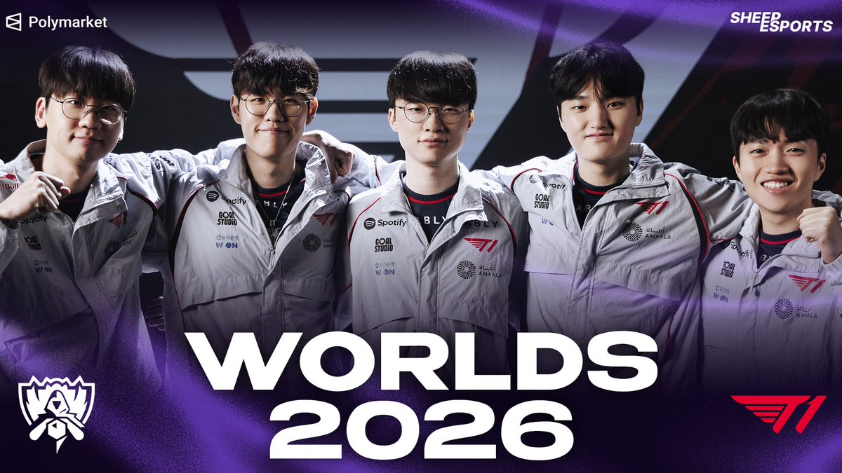 Sheep_Esports's tweet photo. [OFFICIAL] T1 🇰🇷 QUALIFY FOR WORLDS 2026 🏆 

Following GEN.G's victory over KT, T1 can't finish the LCK Season Playoffs lower than 4th place

They are the third LCK team qualified at Worlds after HLE 🇰🇷 and GEN.G 🇰🇷 https://t.co/6Ex2UcGBWa
