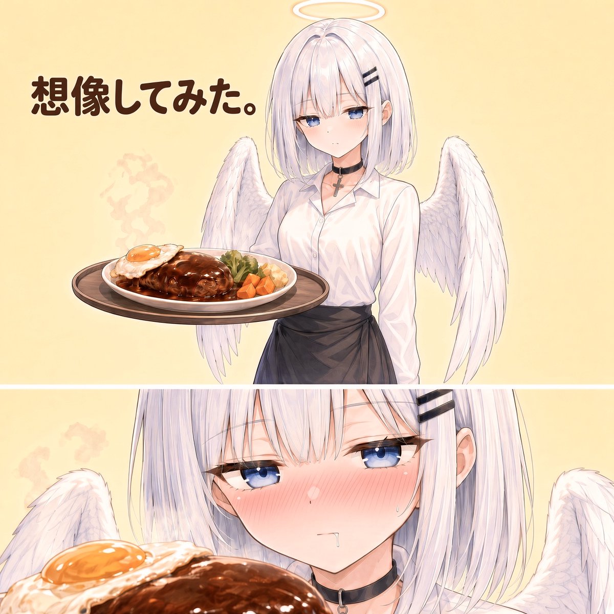 Jiron_27's tweet photo. お仕事するところ想像してみた。

あっ……
天使ちゃん、これ食べちゃうやつだ😇 https://t.co/0mz7ZOjswu