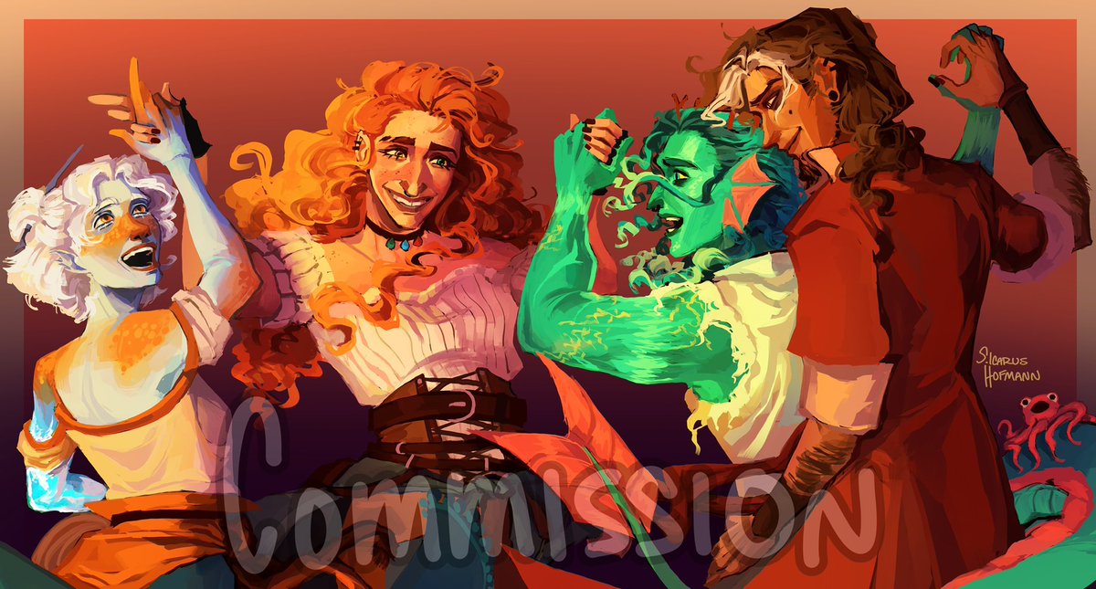 HofmannIcarus's tweet photo. Commission for @MelonieRose__ !!!
it was so fun to finally draw all four pcs together, omg
#jrwi #justrollwithit #jrwishow #jrwiriptide https://t.co/LxJO2kn1M4