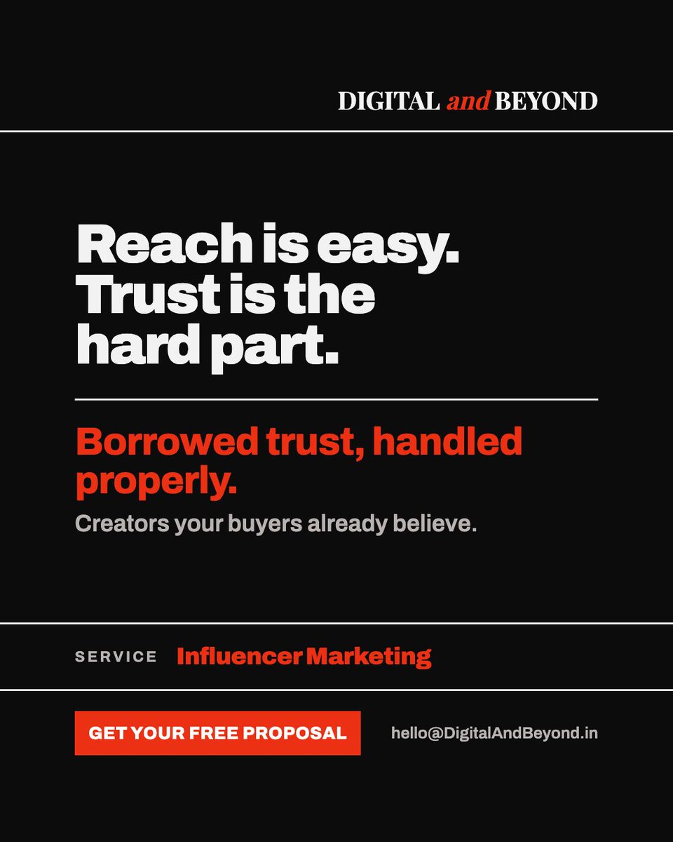 Digital_Bynd's tweet photo. A million impressions from the wrong creator sells nothing. We match creators to your actual buyer. https://t.co/WP21HNMNrP #InfluencerMarketing #DigitalAndBeyond https://t.co/N0xpTeSBui