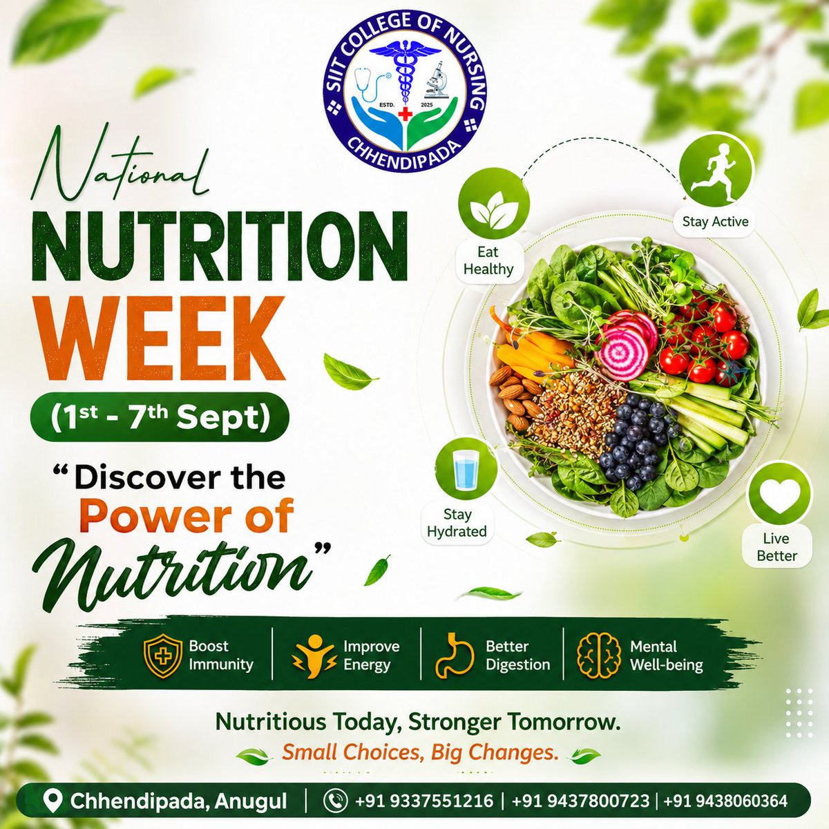 SiitCollege's tweet photo. 🥗✨ National Nutrition Week 

Eat smart. Feel strong. Live better. 💚
This Nutrition Week, let’s make every bite count and turn healthy choices into a lifestyle! 🍎🥦✨

#NationalNutritionWeek #NutritionWeek #EatSmart #HealthyEating #NutritionMatters #HealthyLifestyle https://t.co/YTl3ZGInBJ