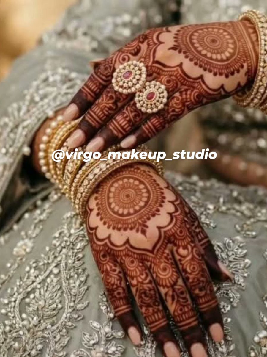 TaylorBertft7o's tweet photo. For the bride who believes less drama, more details. Mandala mehndi, kundan rings, and silver zardozi create a modern royal look made to photograph beautifully. Tag a bride wearing silver or grey this season. https://t.co/I4tgPDyGnu