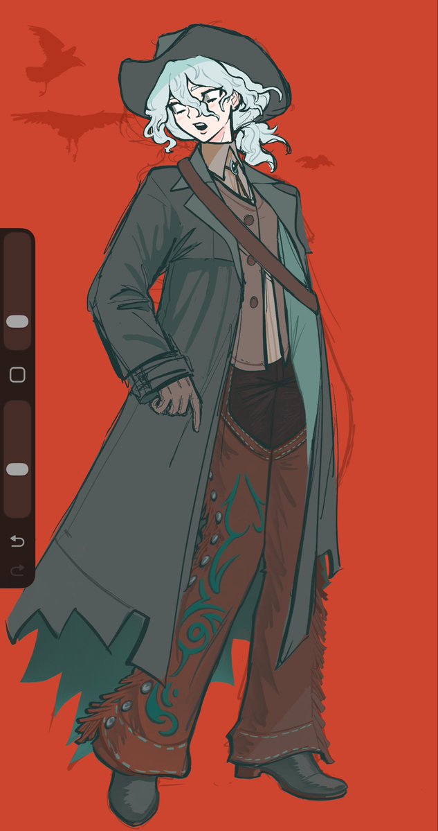 ElongatedPoopie's tweet photo. Mr. Harbinger of death here as a wild-westerner because rewatching rango made me realize cowboys can have aura, too
#nagitokomaeda #sdr2 https://t.co/cPeqXwMB3q