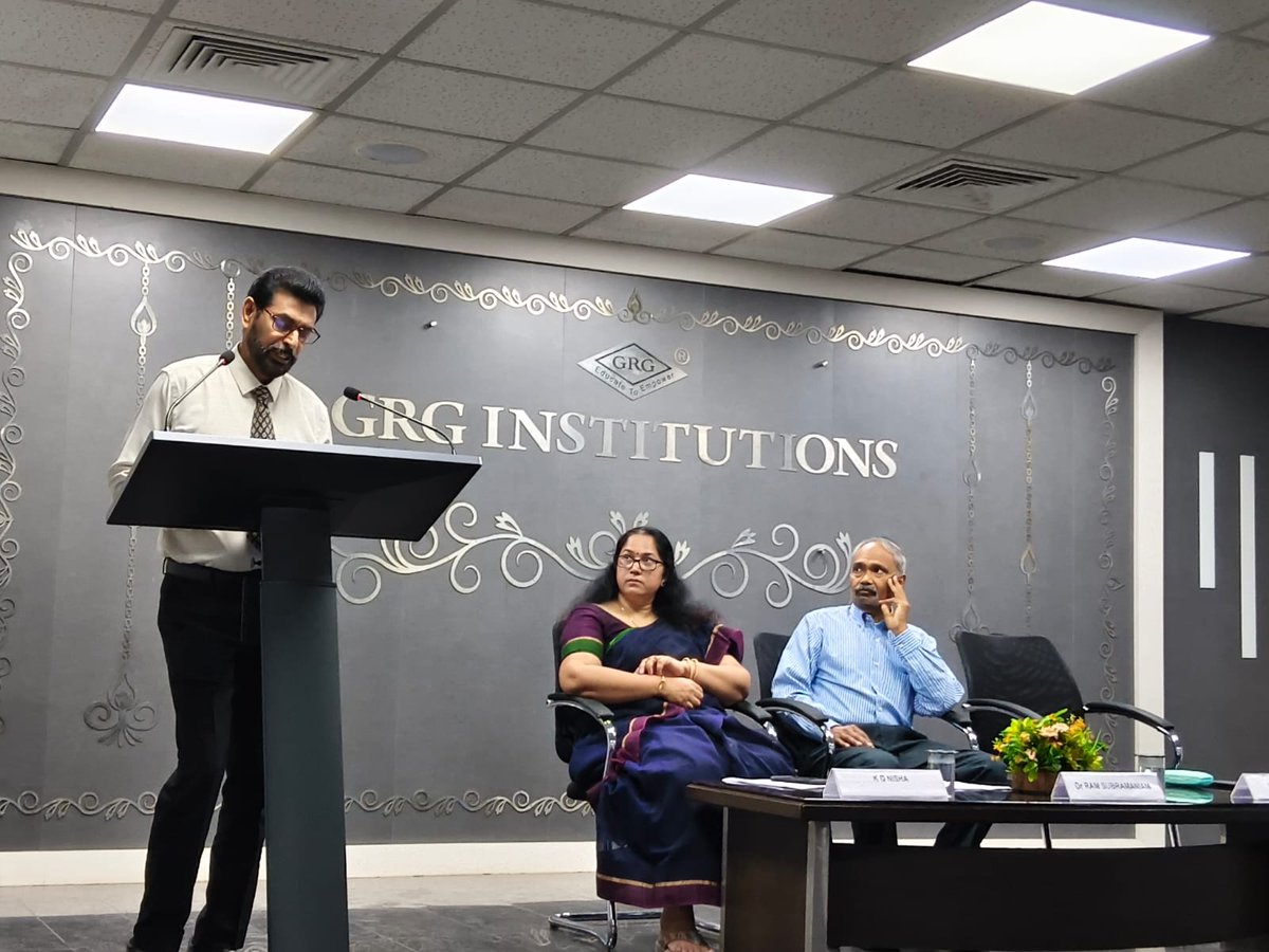 GRGSMS01's tweet photo. Power dynamics. Strategic agility. Executive presence. 

GRG School of Management Studies hosted a Special Talk on “Navigating Power Dynamics” by Dr. Ram Subramaniam, CTO, My Money Karma, empowering MBA students with insights on leadership, confidence &amp; AI-readiness.

#GRGSMS https://t.co/OGwAwUoczD