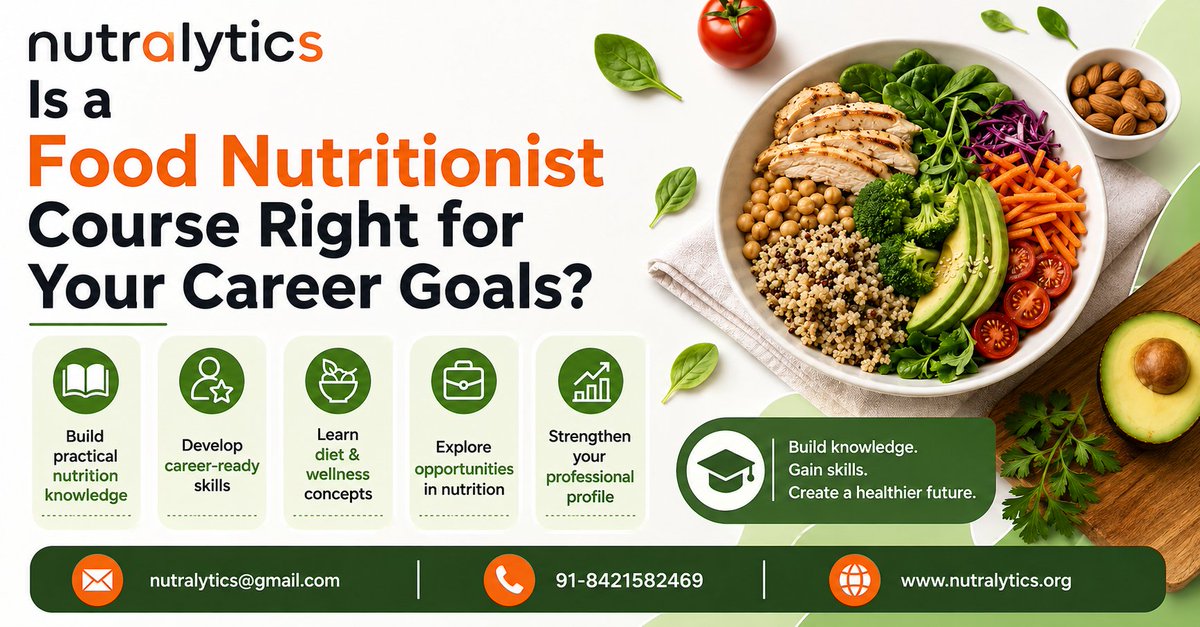 nutralytics's tweet photo. 🎓 Is a Food Nutritionist Course Right for You?
Build practical #nutrition knowledge, develop career-ready skills, and explore opportunities in nutrition &amp; wellness
📞 91-8421582469
📧 nutralytics@gmail.com
#FoodNutritionistCourse #NutritionCourse #NutritionCareer https://t.co/kiU5G4h0tR
