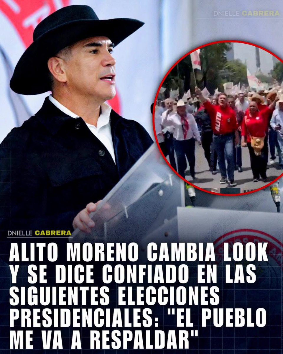 DnielleCabrera's tweet photo. 🚨 MÉXICO RESPALDA AL PRESIDENTE DEL PRI! 🤣

El presidente del PRI Alito Moreno, aseguro recientemente, que se siente muy confiado para las siguientes elecciones presidenciales, ya que está seguro que el pueblo de México lo respalda. Aprovechó y estrenó un cambio de look para poder identificarse con el pueblo.