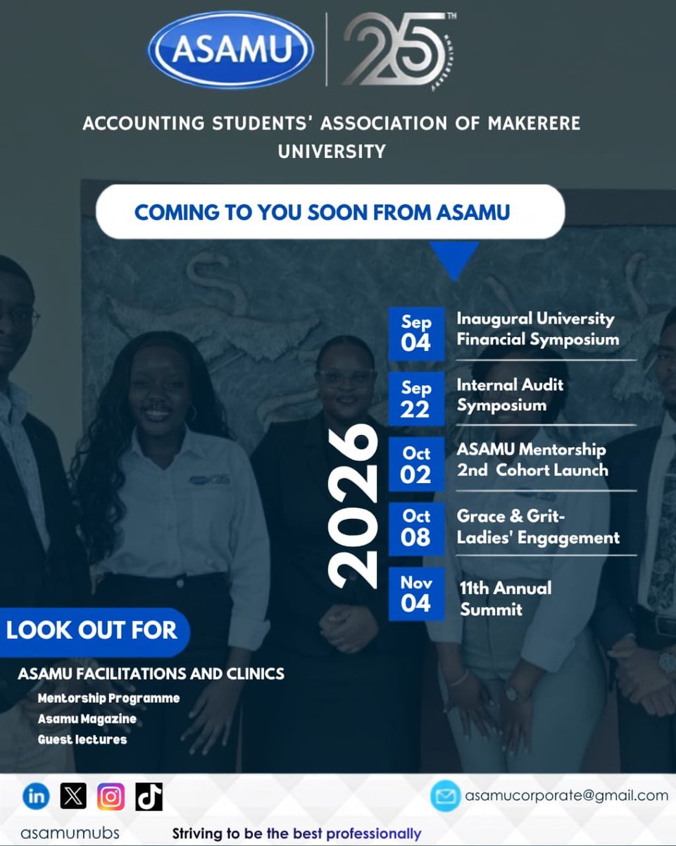 ASAMU_MUBS's tweet photo. We are excited to unveil what's coming your way in 2026!From symposiums to mentorship, empowerment to our grand 11th Annual Summit .This semester is packed with growth, learning and https://t.co/qjttHNzlzi clinics, magazine,#ASAMU@25#ASAMUMUBS #StrivingToBeTheBestProfessionally` https://t.co/QDMhgcuFja
