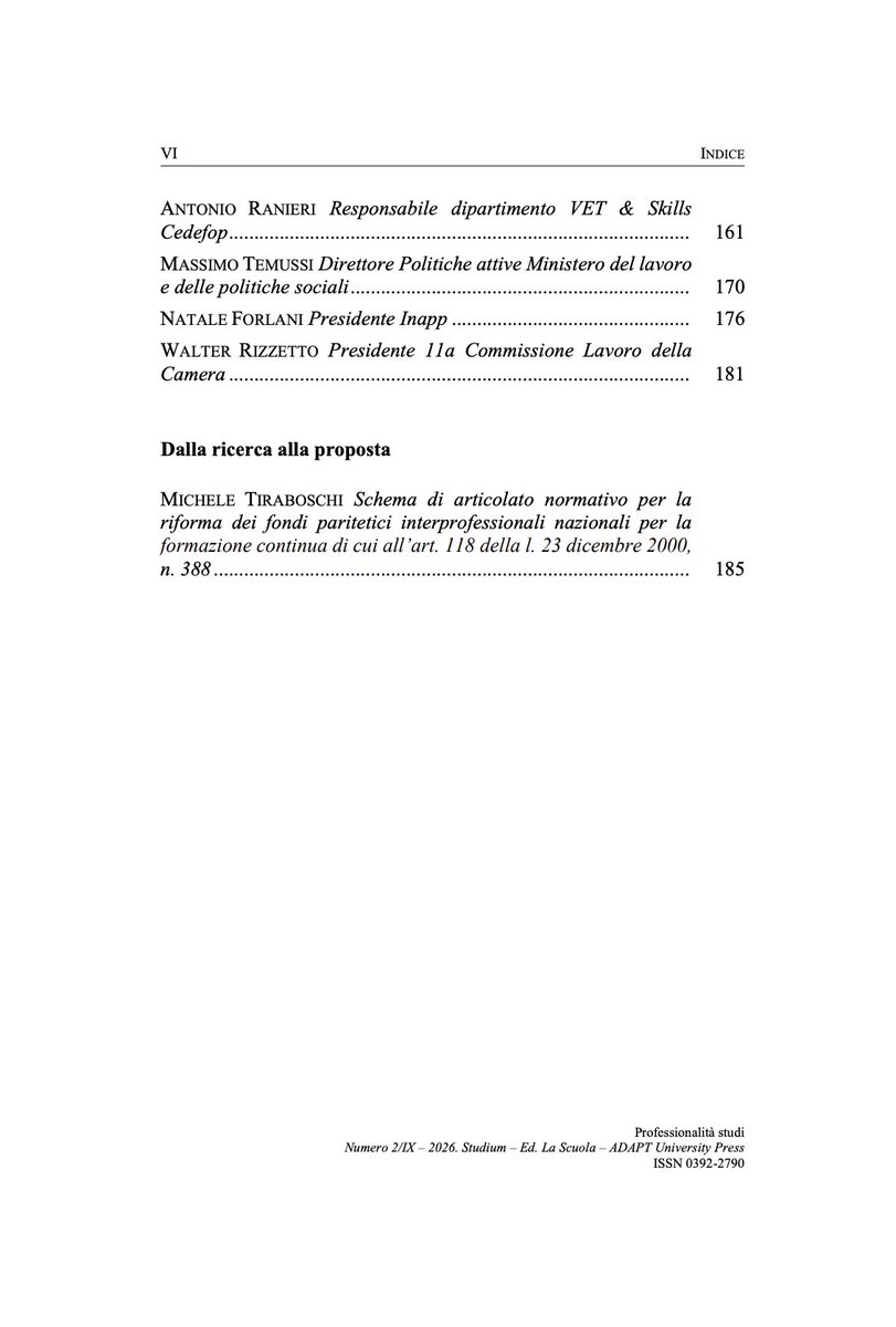 MicheTiraboschi's tweet photo. I fondi paritetici interprofessionali per la formazione continua in Italia: un bilancio, a venticinque anni dalla legge n. 388/2000, e una ipotesi di riforma: https://t.co/vpiTChWb5s 
(#ProfessionalitàStudi. n. 2/2026 #OpenAccess) https://t.co/A1Ulfw7Hs0