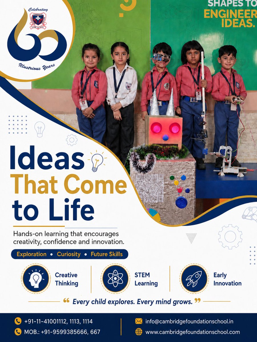 cfscambridge's tweet photo. Ideas that come to life.

At Cambridge Foundation School, hands-on learning helps students explore, create, innovate and build confidence for the future.

🌐 https://t.co/3WsDApGQcJ

#CambridgeFoundationSchool #STEMLearning #YoungInnovators https://t.co/hMh3ikv6pY