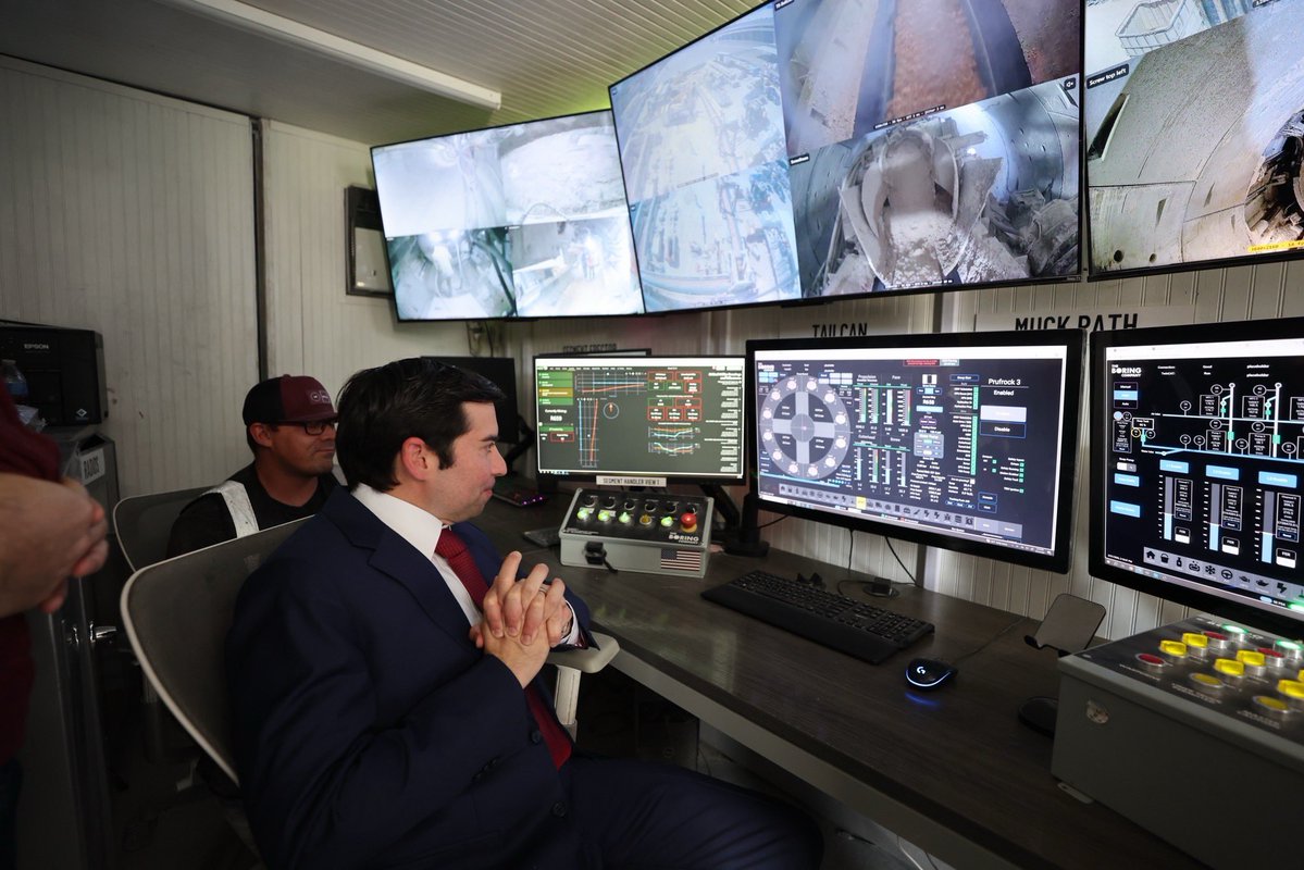 boringcompany's tweet photo. Thanks to Secretary of Labor Sonderling for visiting Las Vegas to see progress on Vegas Loop!

@USDOL @Sonderling47 https://t.co/dI9z5tyT0Q