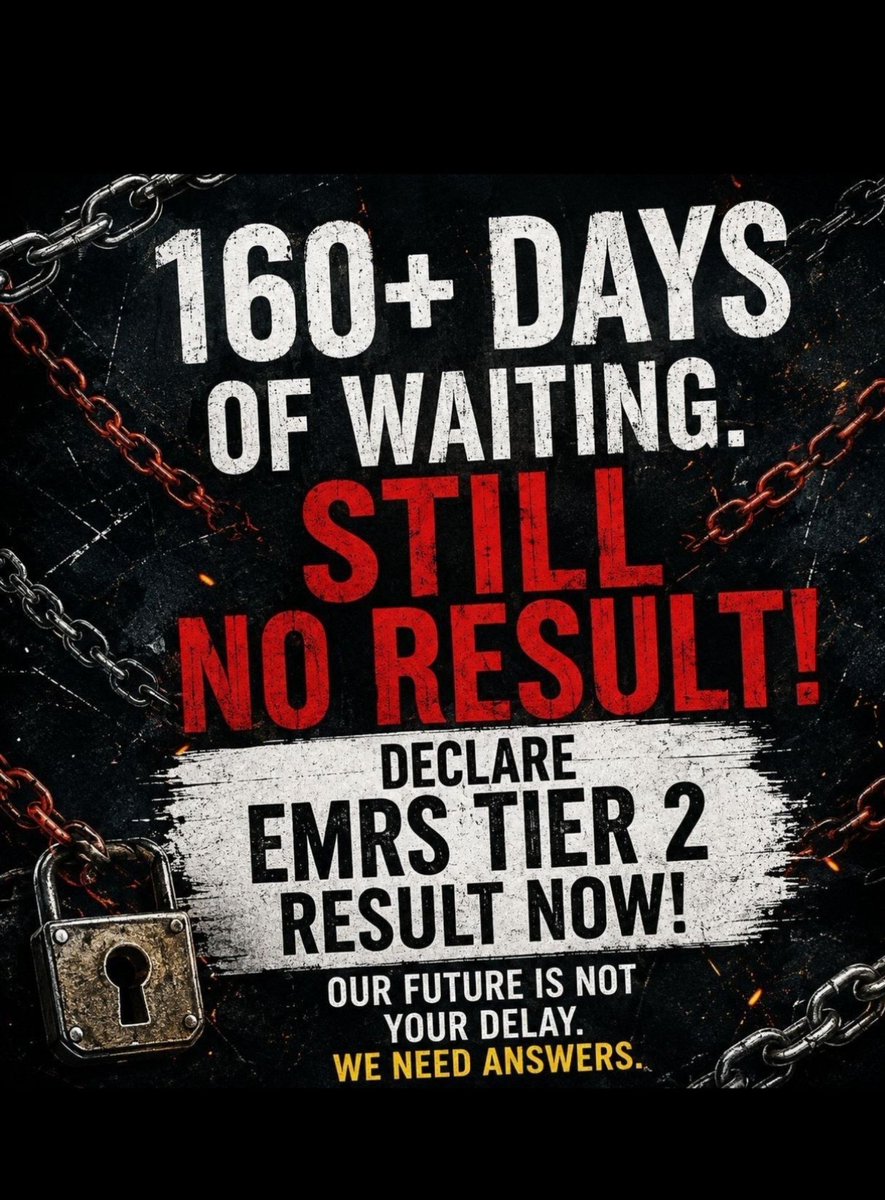 bhinw_nath's tweet photo. @NESTSHQ 5 MONTHS since EMRS Tier-2, yet NO RESULT!
#emrsresult
#EMRSResultJariKaro
#EmrsResultJariKaro
#EMRS
@cbseindia29
@NESTSHQ
@JoshiPralhad
@TribalAffairsIn
@narendramodi
@EduMinOfIndia
@ravish_journo https://t.co/2wcpssVzOw
