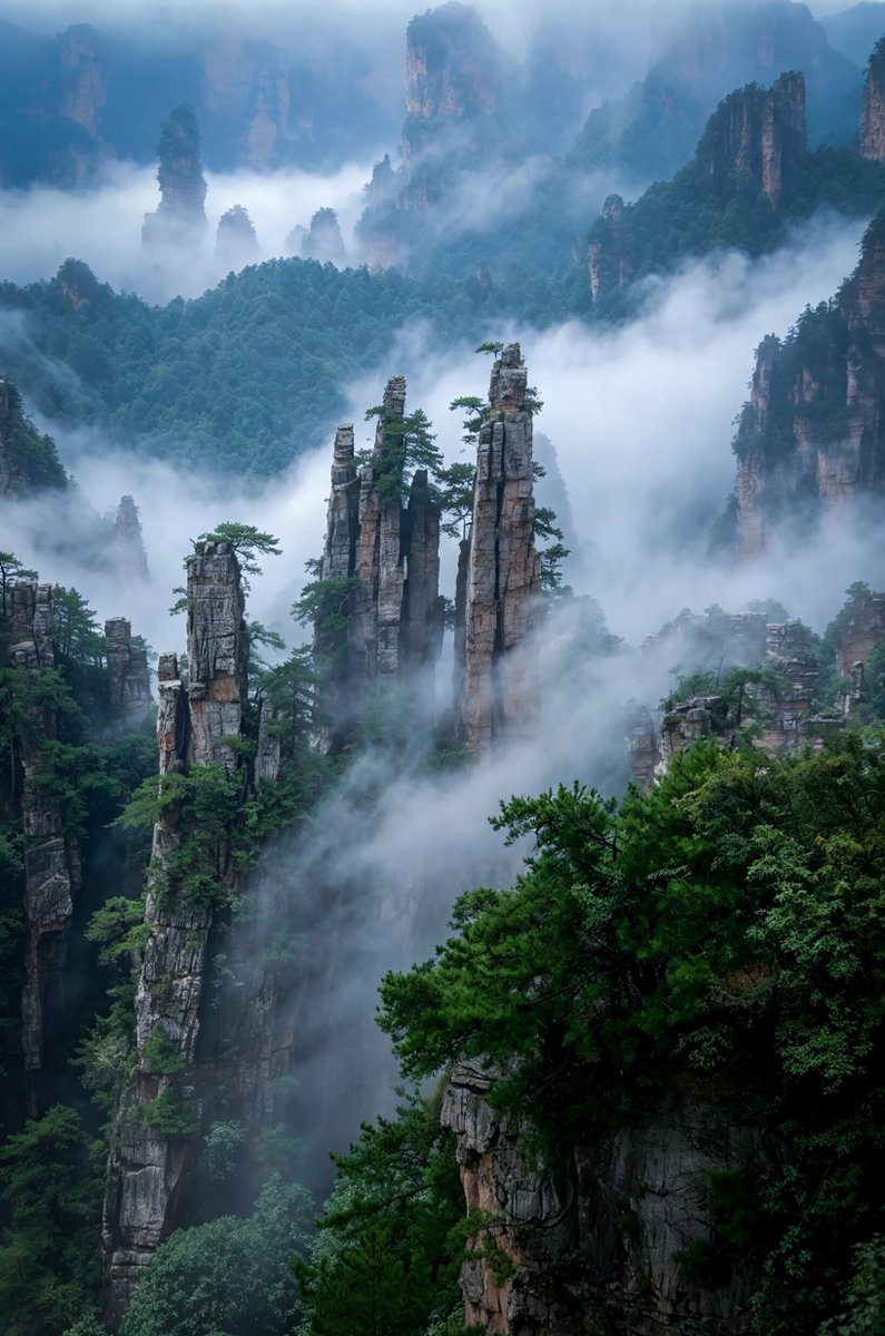 ezentrip's tweet photo. Zhangjiajie looks like another planet. ⛰️✨
Thousands of towering sandstone pillars rise from the mist, creating one of China’s most surreal landscapes.
#Zhangjiajie #AvatarMountains #ChinaTravel #Hunan #DiscoverChina https://t.co/hp2ADFwED0