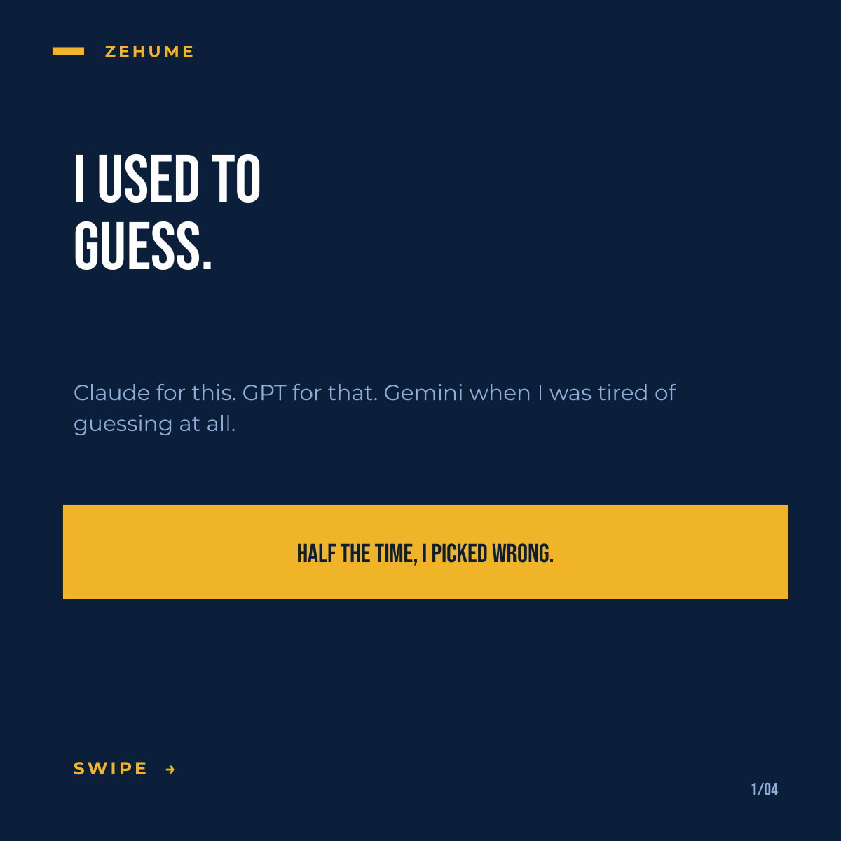EsteemWay's tweet photo. I used to guess. Claude for this, GPT for that, Gemini when I was tired of guessing at all.

Half the time, I picked wrong.

Now it picks for me — right model, right moment, right price. Before I even ask.

I stopped guessing. https://t.co/hHa1Sf7B5t