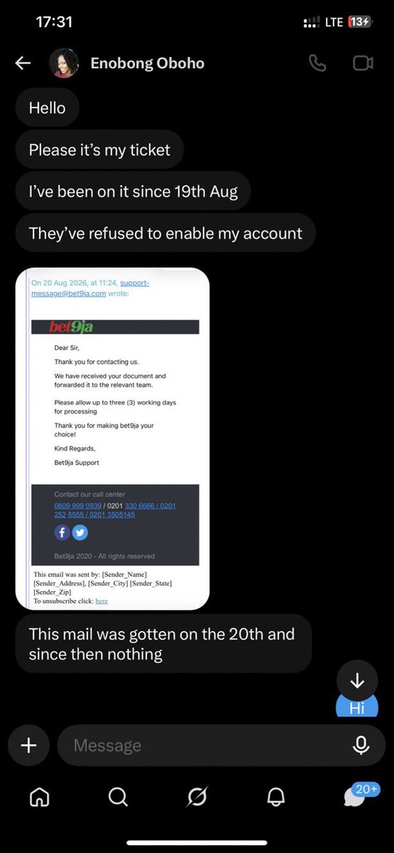 lokofromekiti's tweet photo. @fccpcnigeria @officialEFCC we want to inform you that @SportyBetNG @SportyBet really scammed and defrauded lot of Nigerians last weekend, please this where Nigerian citizens needed your assistance to called them out and investigate and also @Bet9jaOfficial disabled @EnobongOboho account after she won 11m plus from their betting platform since August 19th, people losing lot of money to them but they are not ready to pay whenever they won them. Please we need your intervention 🙏🙏🙏🙏🙏🙏