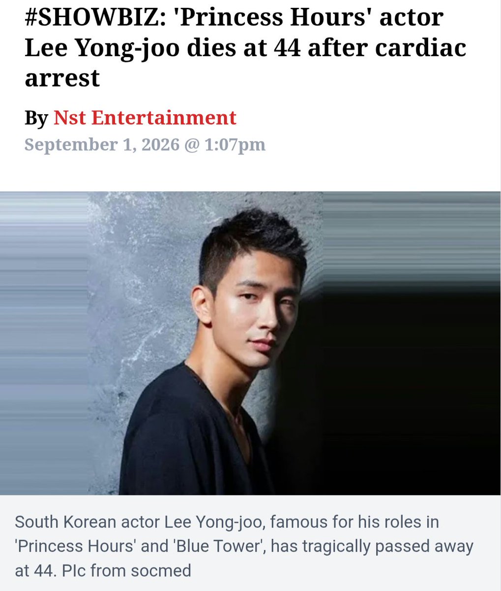 _aussie17's tweet photo. Korean star dies at 44 after cardiac arrest.

He looks overweight and obese, definitely leading an unhealthy life style. https://t.co/vnQKDbCYl4