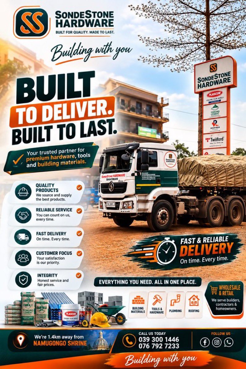 SondeStone256's tweet photo. 🏗️ Built to deliver. Built to last.
From premium building materials to reliable tools and hardware, SondeStone Hardware is your trusted partner for every project. Quality products, fast delivery, dependable service everything you need, all in one.
📞 : 039 300 1446 | 076 792 7233 https://t.co/ajyJFTDMRR