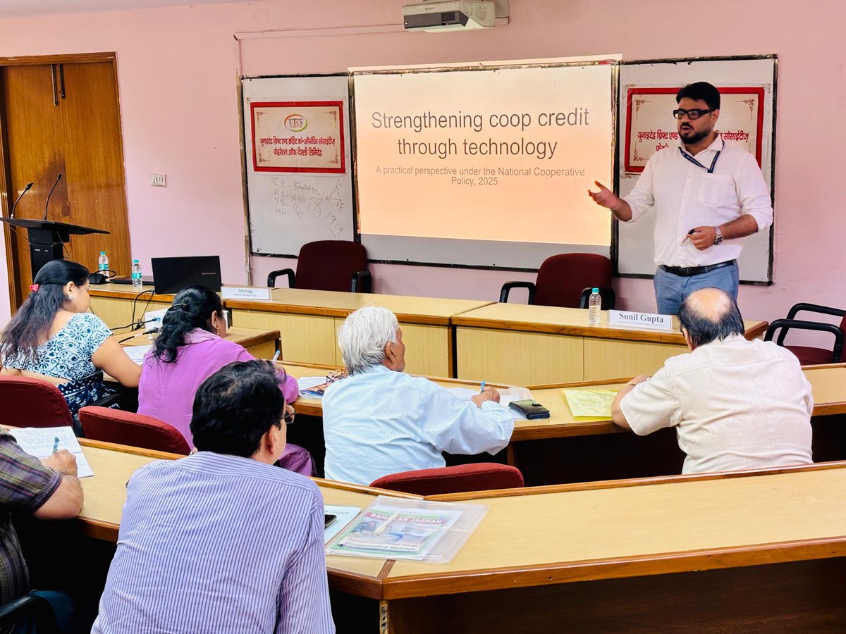 ncuicoop's tweet photo. The National Cooperative Union of India (NCUI) organised a one-day training programme on “Strengthening Governance, Compliance & Business Development in Cooperative Credit Societies” on 31 August 2026 at NCCE, New Delhi. The programme was organised for directors and employees of cooperative credit societies in association with the United Thrift & Credit Cooperative Societies Federation of Delhi Ltd.

The programme was inaugurated by Shri Rajeev Sharma, Executive Director, NCCE, NCUI, and Shri Sunil Gupta, President, United Thrift & Credit Cooperative Societies Federation of Delhi Ltd. Shri Rajeev Sharma highlighted the business model of cooperative institutions and the role of NCUI in strengthening the cooperative movement. Shri Sunil Gupta welcomed the participants and expressed his gratitude to NCUI for extending support in organising the training programme

During the technical sessions, Dr. V. K. Dubey, In-charge Managing Director, Cooperative Bank of India (COBI), delivered a session on “Cooperative Governance in Credit Societies”, highlighting the importance of sound governance practices.

Shri S. C. Pradhan, Principal, Delhi State Cooperative Training Centre (DSCTC), sensitised the participants on cyber security challenges in cooperative credit societies and measures for addressing emerging cyber risks.

Shri Anurag, Deputy Director, NCUI, spoke on “Strengthening Cooperative Credit through Technology: A Practical Perspective under the National Cooperation Policy, 2025”, emphasising the role of technology in strengthening and modernising cooperative credit institutions.

Shri Sunil Gupta, President, United Thrift & Credit Cooperative Societies Federation of Delhi Ltd., conducted a session on “Various Compliances under Cooperative Societies Act”, covering important statutory and legal compliance requirements.

The programme concluded with a feedback and valedictory session with distribution of certificates.
#NCUI #NCCE #UTCS #CooperativeSocieties #CooperativeCredit #CooperativeMovement #CooperativeGovernance #CooperativeDevelopment #CreditSocieties #CooperativeTraining #CyberSecurity #CooperativeTechnology
@MinOfCooperatn