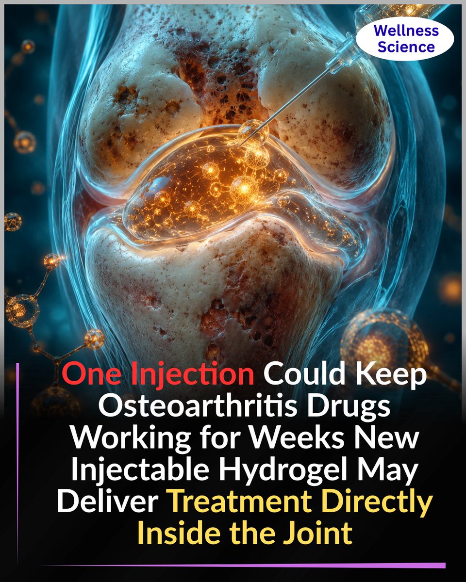 biodnaa's tweet photo. A new injectable hydrogel from University at Buffalo could keep osteoarthritis drugs inside the joint for weeks while improving lubrication. The early-stage platform uses drug-loaded nanocarriers and a SIRT6 activator for targeted delivery. Further research is needed before human https://t.co/RfKhojlDki