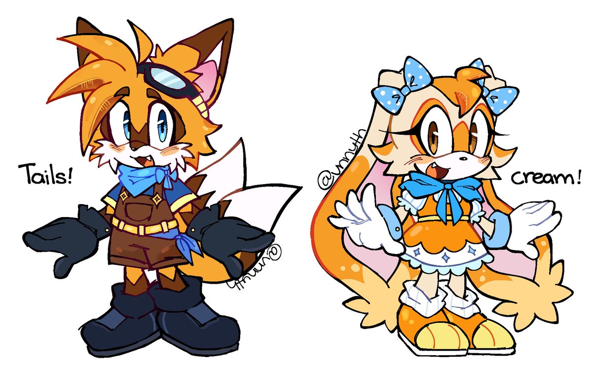 vnnyth's tweet photo. tails and cream redesign 
#tailsthefox #creamtherabbit 
#sonic https://t.co/MIOvJP6b6v