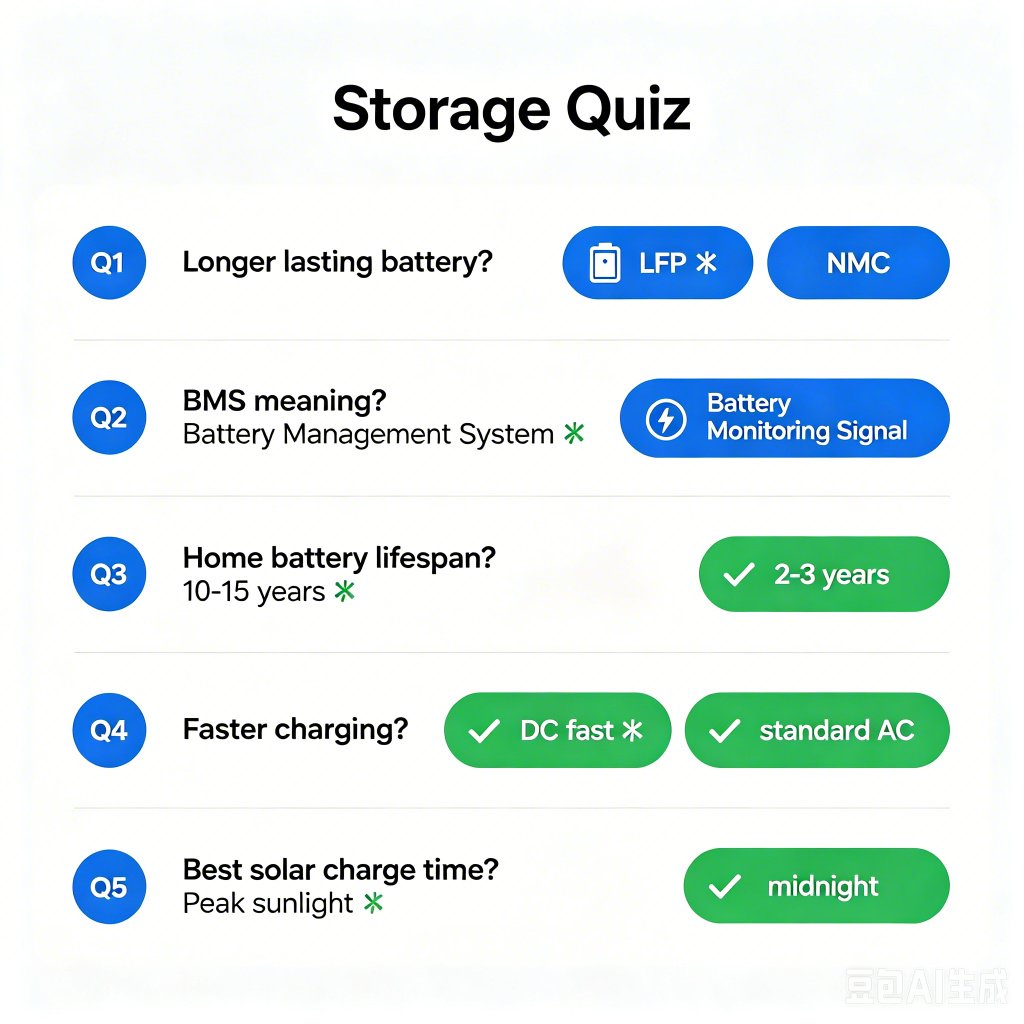 VictroLi's tweet photo. 🧠 Storage Quiz

Q1: LFP cycles?
A: 6000+

Q2: Home inverter?
A: 3-15kW

Q3: PCS min?
A: 30kW

Q4: Home battery?
A: 8-32kWh

Q5: Max battery?
A: 265kWh

Score 3+ = Expert! 👇

#StorageQuiz #LanchengEnergy https://t.co/v863Oq1FmR