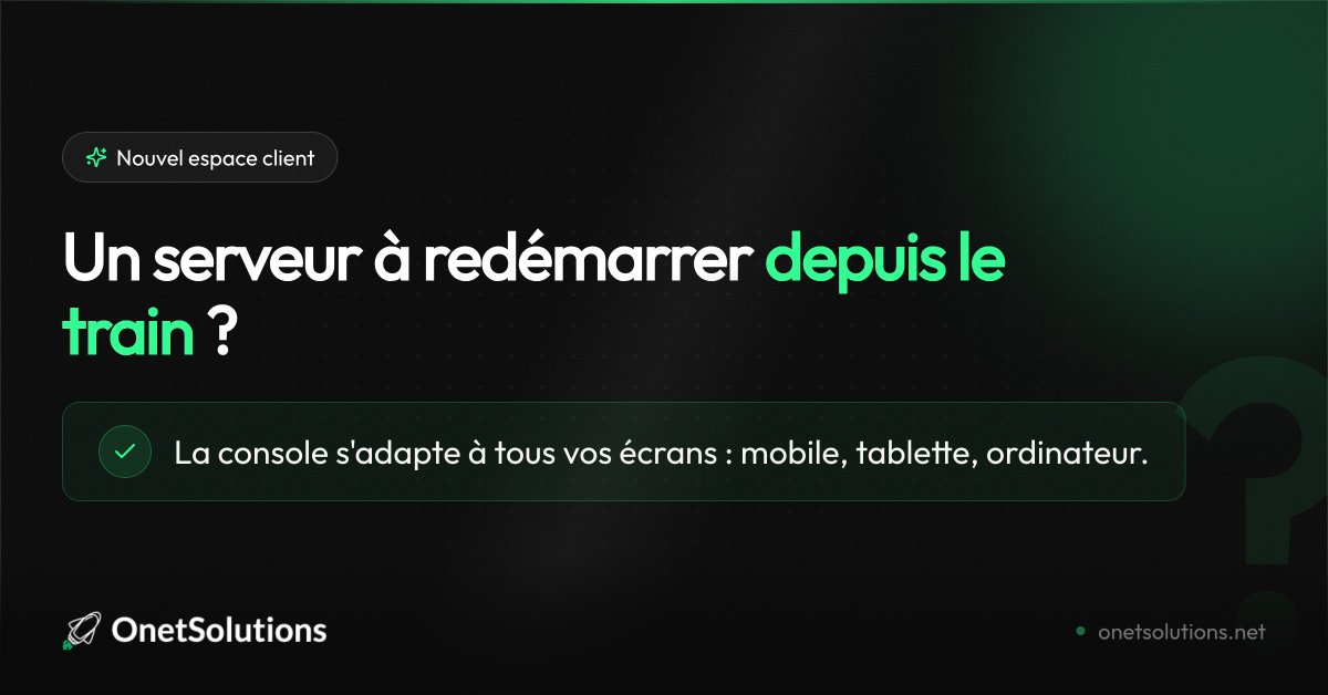 OnetSolutions's tweet photo. 📱 Un serveur à redémarrer depuis le train ?
La console s'adapte à tous vos écrans : mobile, tablette, ordinateur.
Vos services vous suivent partout. ✅

👉 https://t.co/OGs7E4NfKr https://t.co/AwDKJCrkmv