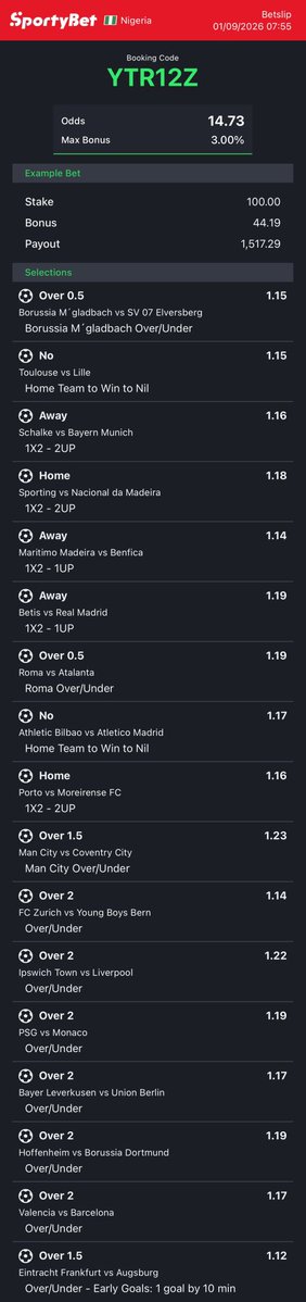 dfwpehlumiiii's tweet photo. CC: @Mrbankstips 
Longshot on https://t.co/VotyOTU0Pr converted to sportybet⤵️

GQ8X1R H3HV2W
YTR12Z MED00P -sporty👩‍💻

Follow 4 convert of codes 2 ur preferred bookies! 

Retweet 4 larger audience😤🗣️ https://t.co/zT7blQFIIB