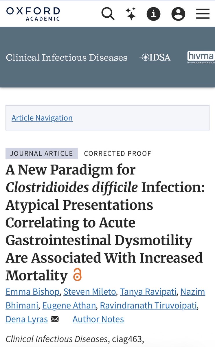 infeccHRUmalaga's tweet photo. Infección #Cdifficile SIN diarrea❌💩?@CIDJournal 20% debutó ANTES d diarrea de forma #atípica: estreñimiento,vómitos🤮,distensión,dolor abdomen, delírium😵💫
👀Presentaron MAYOR mortalidad📈☠️ q los q debutan con diarrea
Sospéchalo antes d la diarrea🙏
🔗🆓https://t.co/sRb5rPZs0e https://t.co/3oeufG1UQa
