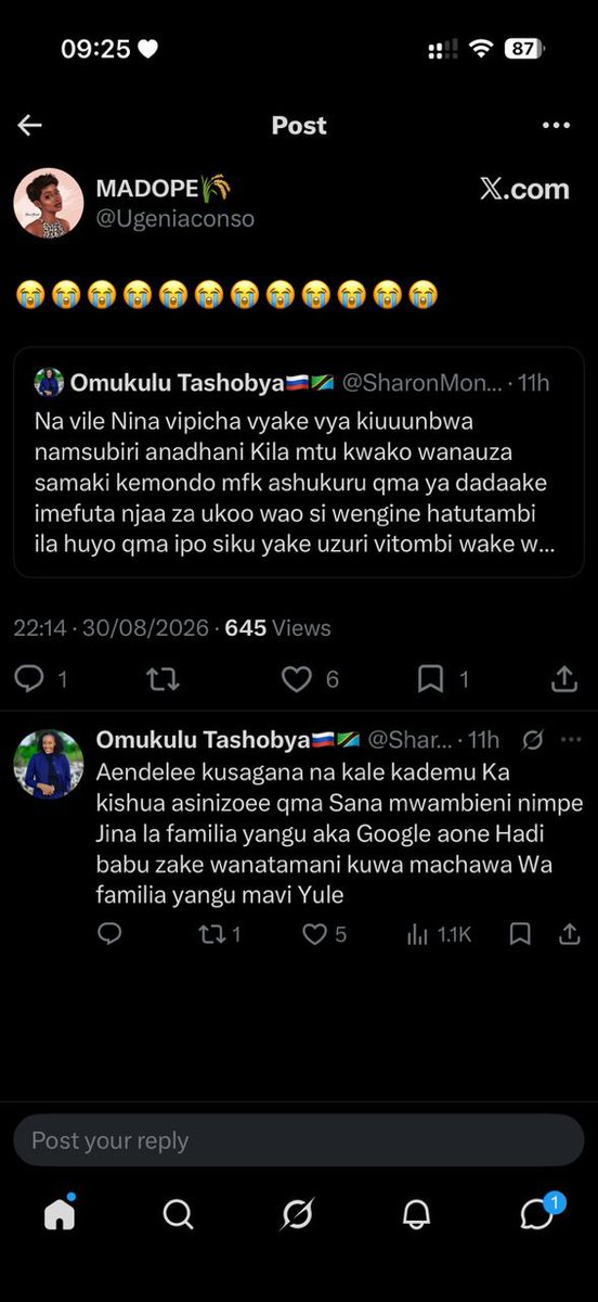 koku_shekya's tweet photo. WFY TANZANIA .

URGENT COMPLAINT REGARDING ONLINE HARASSMENT AND CONDUCT OF YOUTH DELEGATE FARIDA BAHATI CHOTA (@SHARONMONTANA20)

Dear Committee / Organizing Team,

I am writing to formally bring to your immediate attention a serious concern regarding the online conduct of one of your selected youth delegates for the upcoming seminar in Russia, Farida Bahati Chota, who uses the name Sharon Montana and the X (formerly Twitter) handle @SharonMontana20.

On August 31, 2026, I was subjected to a series of public insults, sexually degrading remarks, and statements concerning my character by this individual on X. I have attached chronological screenshots documenting the relevant posts and interactions for your review.

I am particularly concerned that an individual engaging in such conduct is reportedly representing Tanzania as a youth delegate at an international seminar. Regardless of the circumstances surrounding any personal disagreement, targeted harassment, personal attacks, and sexually degrading remarks are inconsistent with the standards of professionalism, leadership, diplomacy, and responsibility expected of someone serving in a representative capacity.

I respectfully request that the Committee review the attached evidence and assess whether this conduct is consistent with the code of conduct and ethical standards applicable to participants and delegates representing your organization and/or country.

I also reserve my rights under applicable Tanzanian law regarding the statements and conduct documented in the attached evidence.

I would appreciate an urgent acknowledgment of this complaint and information regarding the steps the Committee intends to take following your review.

Thank you for your attention to this matter. I look forward to your prompt response.

Sincerely,

Koku Shekya
Independent Business Owner
Dar es Salaam, Tanzania