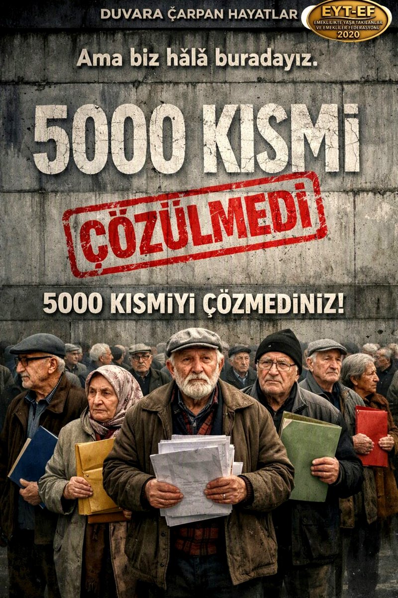 ArzuLastikci's tweet photo. EYT
👇
#5000Kısmiyiçözmediniz

Ortada inkâr edilemeyen bir mağduriyet,
tutulmayan sözler var.

Adalet ertelendikçe mağduriyet büyüyor.

5000 Kısmi lütuf değil
KAZANILMIŞ HAKTIR!

Oyalama değil ÇÖZÜM,
söz değil YASA istiyoruz!

#EmeklininHayatınıBitirdiniz
@RTErdogan
@isikhanvedat https://t.co/HCddZKGr7k