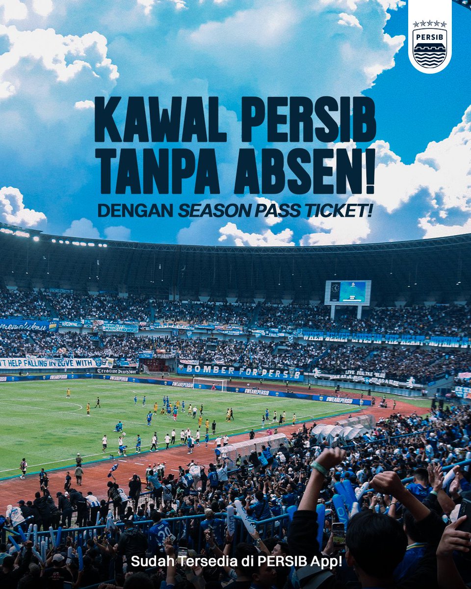 persib's tweet photo. Bukan sekadar tiket pertandingan, tapi sebuah komitmen untuk terus berjuang bersama #PERSIB di laga kandang musim 2026/27. 

Season Pass Ticket sudah bisa didapatkan hanya di PERSIB App 📲

#LivesInsideUs #ManahJeungGetihna https://t.co/w4UhZGOLrG