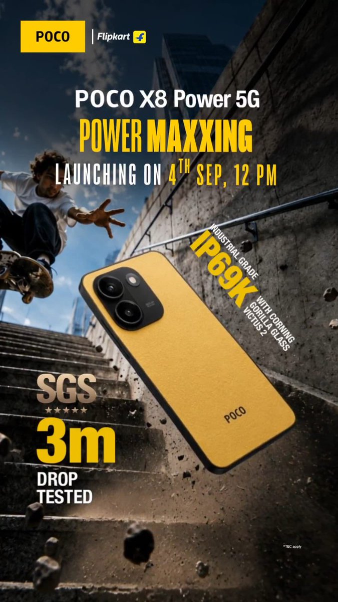 stufflistings's tweet photo. POCO X8 Power launching on September 4th in India. https://t.co/7qxlgeZwnF