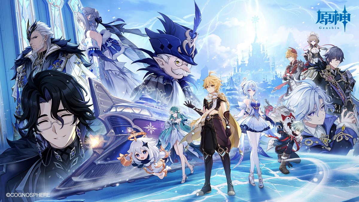 Genshin_7's tweet photo. 【壁紙配布】
「神に愛されぬ雪国」シリーズのキービジュアルを使用したスマートフォン用とデスクトップ用の壁紙を配布します。
ぜひお好きなデザインをご利用ください！

#原神 #原神スネージナヤ https://t.co/OlpyNFNTVl