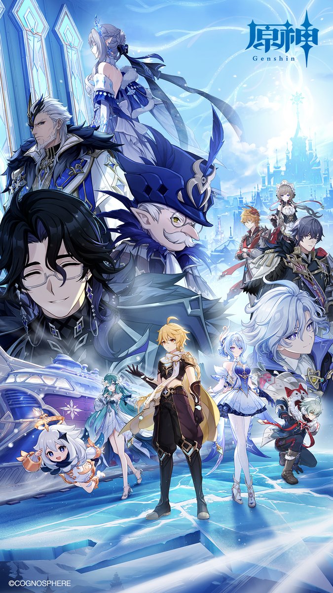 Genshin_7's tweet photo. 【壁紙配布】
「神に愛されぬ雪国」シリーズのキービジュアルを使用したスマートフォン用とデスクトップ用の壁紙を配布します。
ぜひお好きなデザインをご利用ください！

#原神 #原神スネージナヤ https://t.co/OlpyNFNTVl